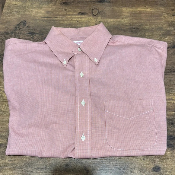 Brooks Brothers 346 Pink Button-Down Iron-Free Dress Shirt. 16-4/5 Neck 24” Wide - Picture 4 of 7